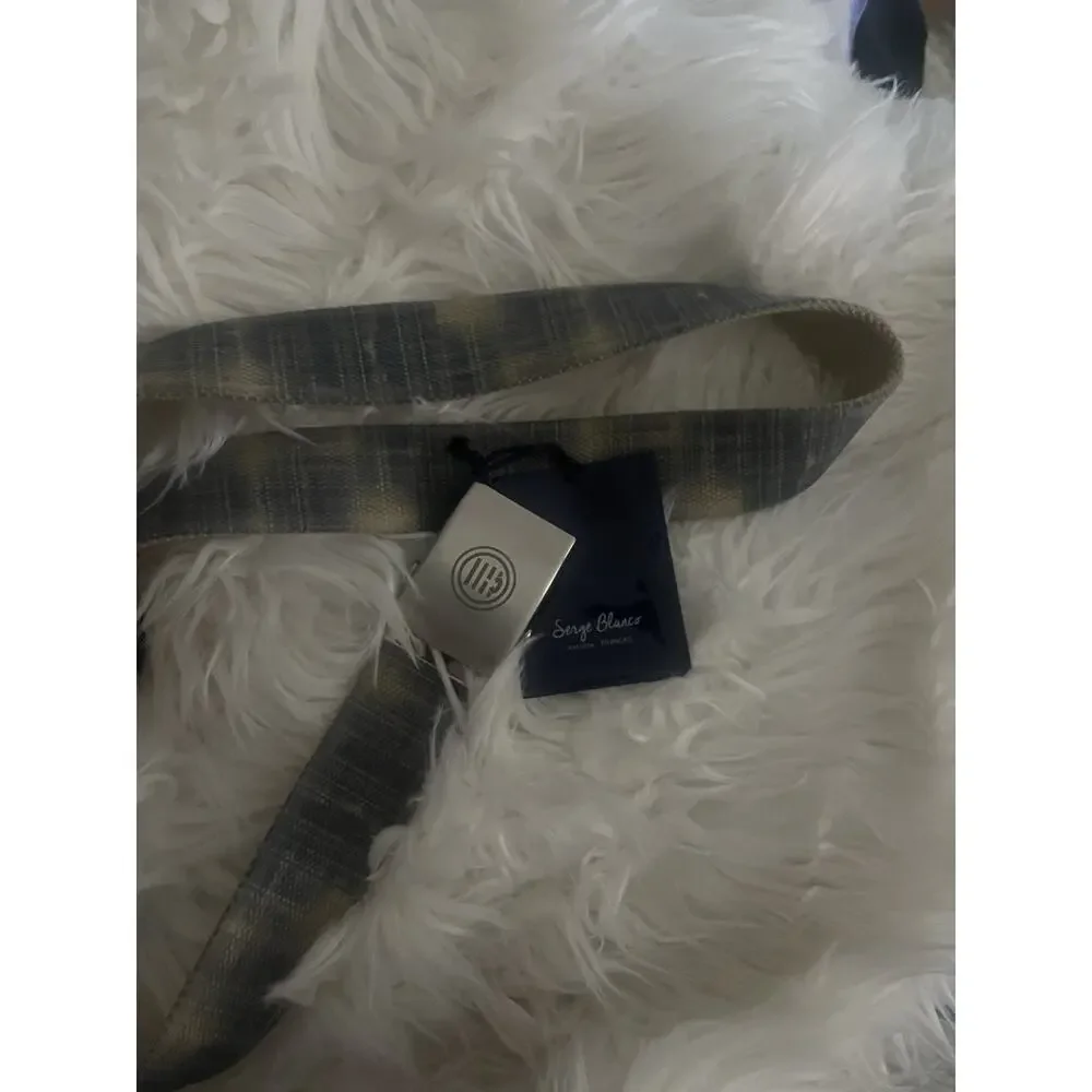 NWT Serge Blanco Web Belt Cotton Canvas Webbed Blue